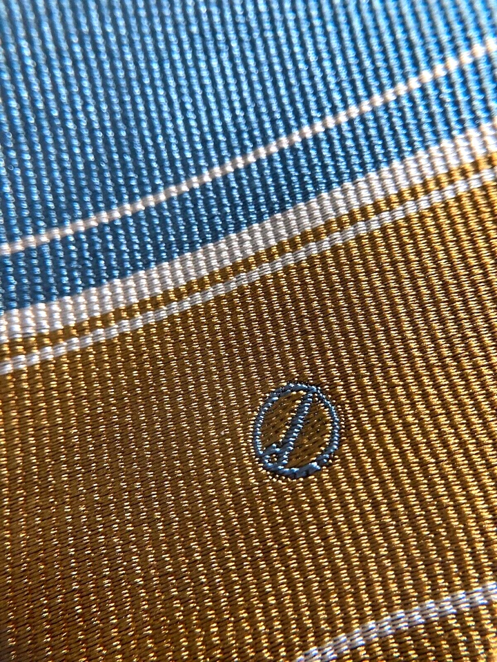 DUNHILL CORBATA TEJIDA JACQUARD REGIMIENTO VINTAGE RAYAS 100% SEDA ITALIA MARRÓN Foto 4 de 4