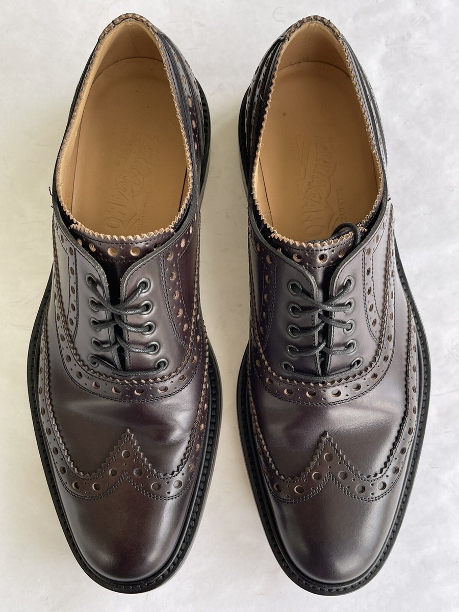 Salvatore Ferragamo Tramezza Men's Brown Leather Wingtip Salvatore Ferragamo Tramezza Men's Brown Leather Wingtip