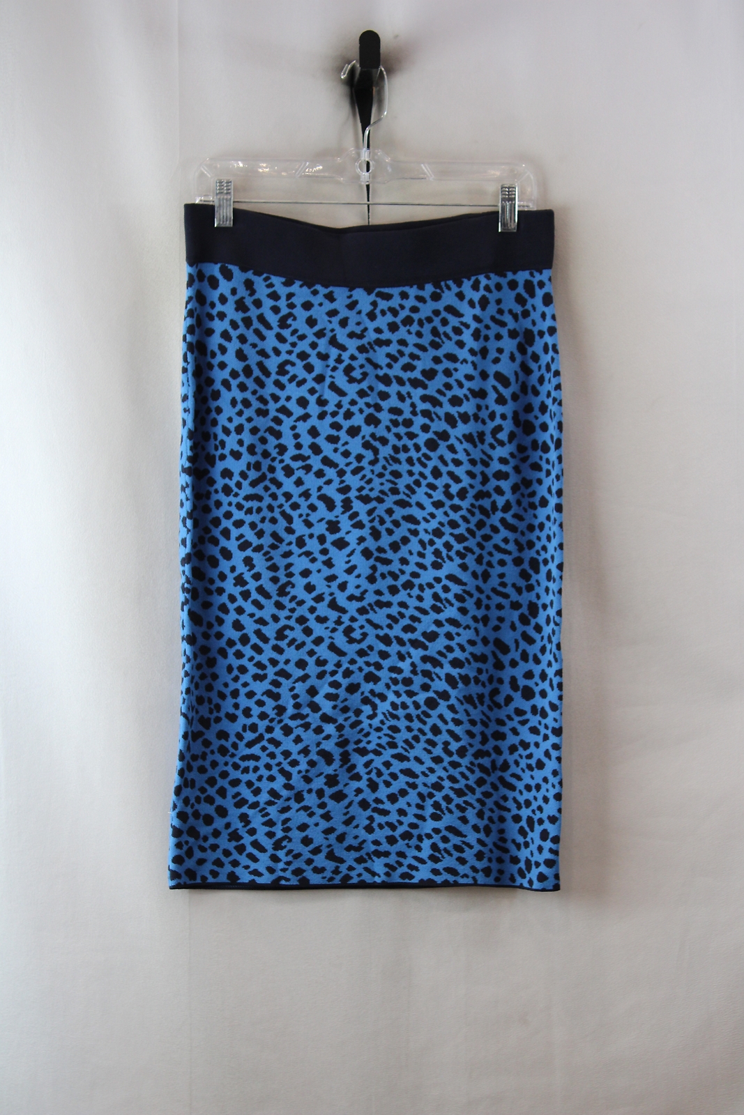 NWT Ann Taylor Women's Blue Leopard Print Midi Skirt SZ M | eBay