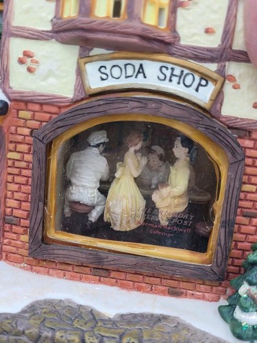 Norman Rockwell Weihnachtsdorf Soda Shop nach dem Abschlussball Samstagabend Post - Bild 2 von 6