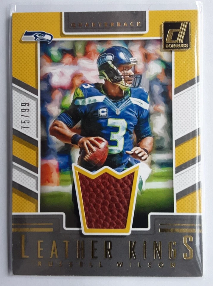Russell Wilson 2017 Donruss Leather Kings Football Patch 75/99 - Image 3 of 3