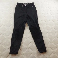 Pikeur Equestrian Horse Riding Pants Shine Synthetic Suede Womens 26 Black