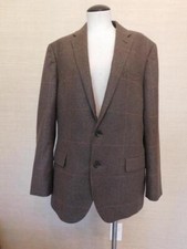 JCrew 425 Ludlow suit jacket in windowpane Italian wool c8985 brown 44R