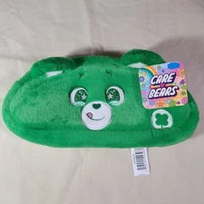 Care Bears Green Pencil Case Fuzzy & Adorable 9.5" x 5"