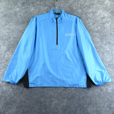 Zero Restriction Tour Series Mens Windbreaker Small Blue Half Zip Pullover Logo