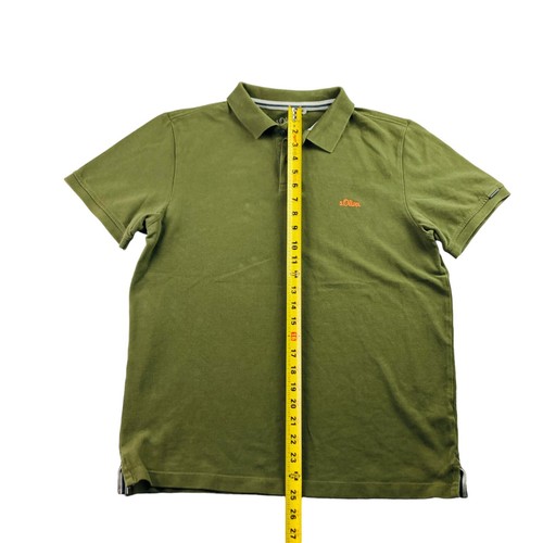 s.Oliver Men's Short Sleeve Polo Shirt Army Green • Medium - Picture 5 of 7