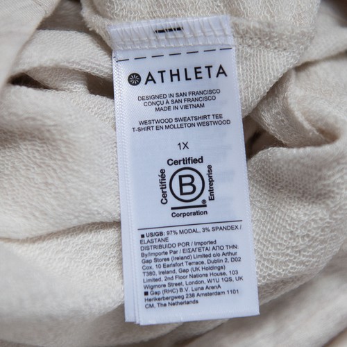 Athleta Westwood Relaxed Oversized Sweatshirt Tee V-Neck Collar NWT 1X - Picture 11 of 15