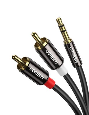 UGREEN 3.5mm to 2RCA Audio Auxiliary Adapter Stereo Splitter Cable AUX RCA 3-FT