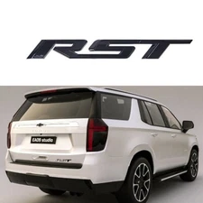 1PC Tailgate RST Emblem Fit 2021-2024 Chevrolet Tahoe Suburban Badge Gloss Black