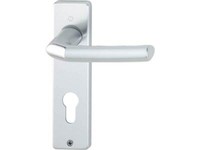 Hoppe 2566340 Kurzschildgarnitur Birmingham 1117/202KP Aluminium F1 Pz Eckig Drü
