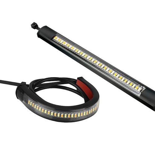 2PCS Motorcycle Turn Signal Light DRL Moto Flasher Ring Fork Strip Lamp Flashing - Picture 5 of 13