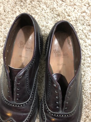 Allen Edmonds Marlow Men\'s Burgundy Leather Wing Tip Oxfords Size 9 Allen Edmonds Red Wingtip Dress Shoes for Men for sale | eBay main image 2