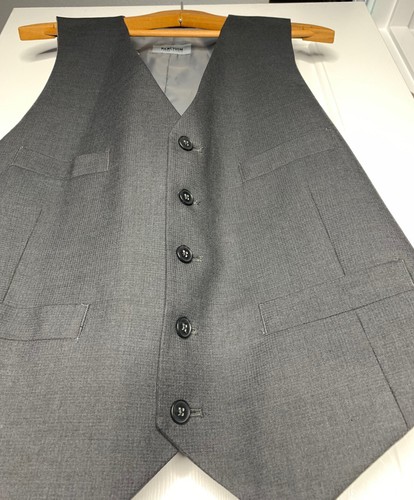 REACTION Kenneth Cole Men’s Dress Tuxedo Vest Charcoal Gray 42S W35 Slim Fit New - 第 8/8 張圖片