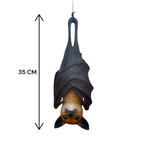35CM Hanging Bat on Rope Realistic Bat Decor Indoor/Outdoor Spooky Atmosphere - Foto 3 di 12