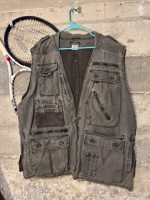 Fox Outdoor Gray Utility Vest Size XL Fishing Hunting Photography