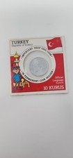 1975 Turkey 10 Kurus Coin Aluminum KM#891a Rare Vintage Monkey Souvenir Holder