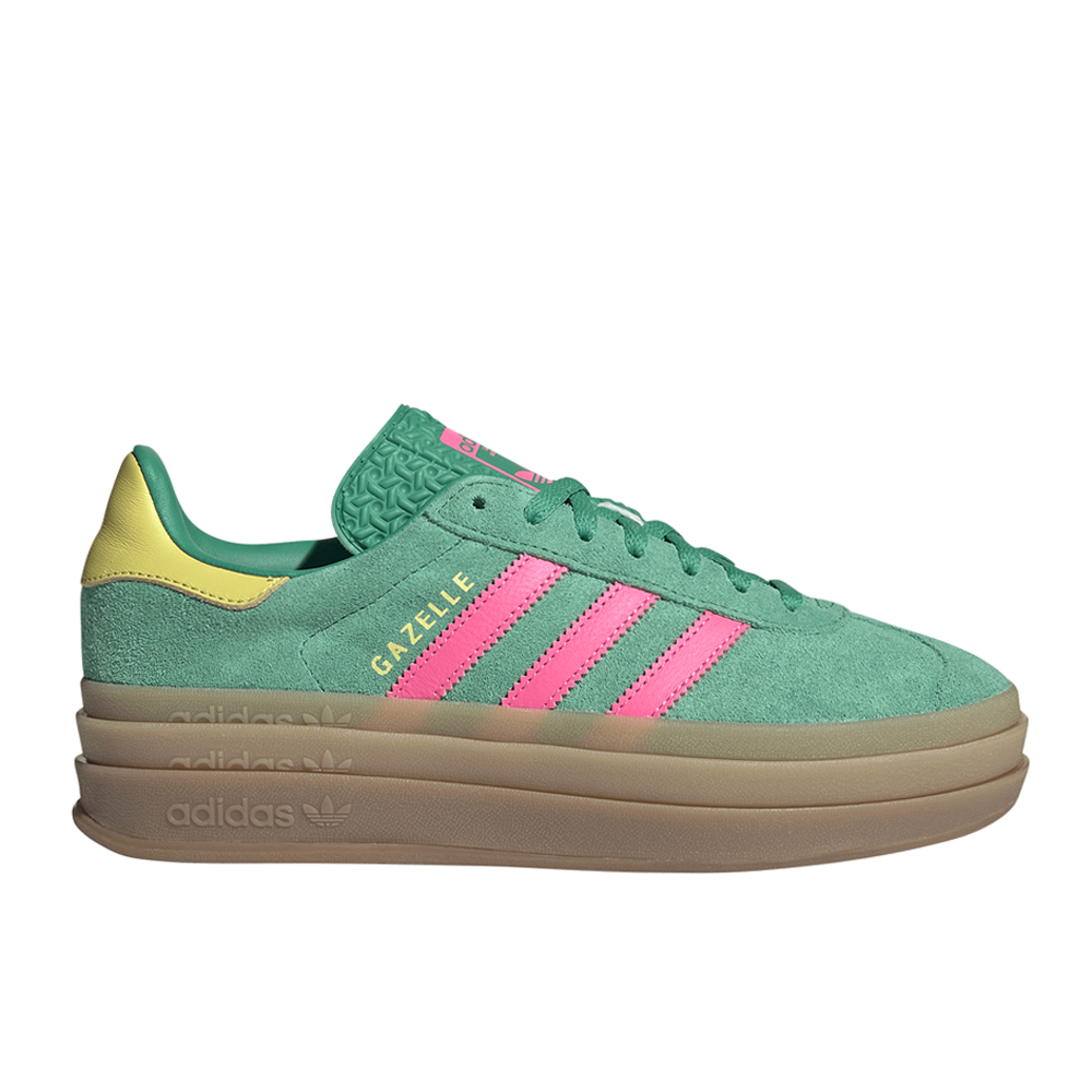 adidas gazelle silver green womens adidas Originals Gazelle Bold Women's Court Green/Lucid Pink/Pure Sulfur Shoes, Size: 9 main image 1