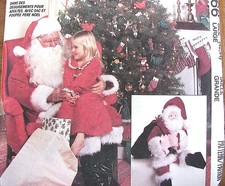 Santa Costume Sewing Pattern Hat Gift Bag Doll McCalls 5566 Size Large Uncut