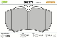 Valeo Bremsbelagsatz Scheibenbremse Essential 302277 FüR Daily Iveco 3 6 4 5 Bus