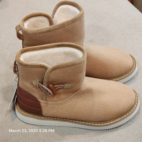 Sanuk Cozy Vibe Surf Karo Stiefel Damengröße 6 hellbraun neu mit Etikett Slipper Schuhe - Bild 2 von 6