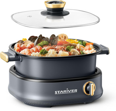 3L Dual-Control Electric Hot Pot with Non-Stick Coating, Designed as an Shabu Sh