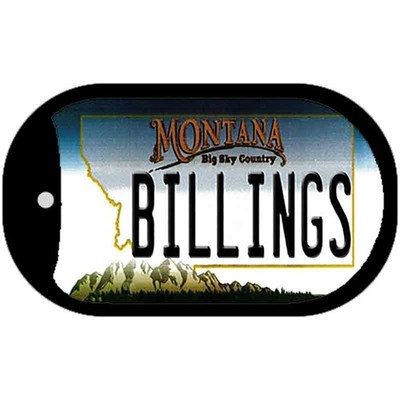 Billings Montana Novelty Metal Dog Tag Necklace 2'' x 1''