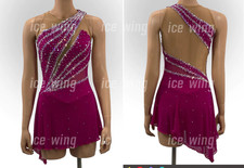 Ice Figure Skating Dress Rhythmic Gymnastics Twirling Competition deep pink
