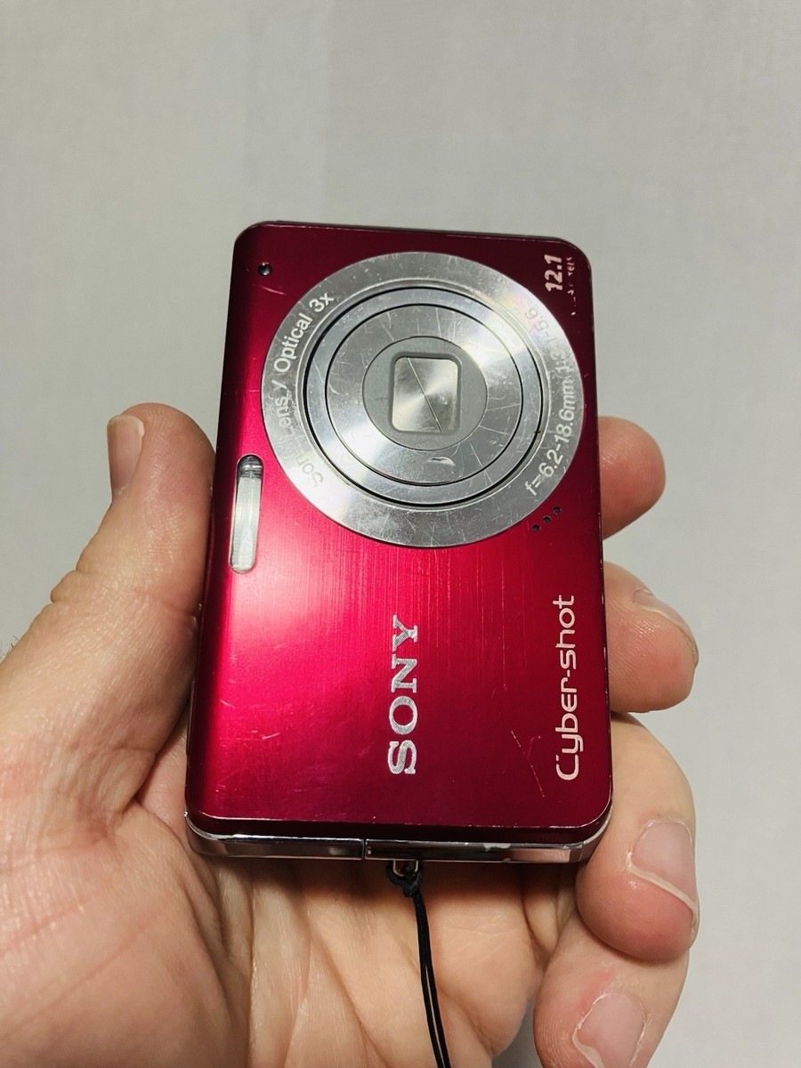 Sony Cyber-shot DSC-W190 12.1MP Digital Camera RED Sd card