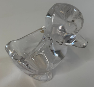 Duck Crystal Trinket/ Figurine ART Vannes Le Chatel France Heavy Art Glass RARE