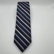 Calvin Klein Blue Gray Striped Boy s Polyester Tie 2.5 x52