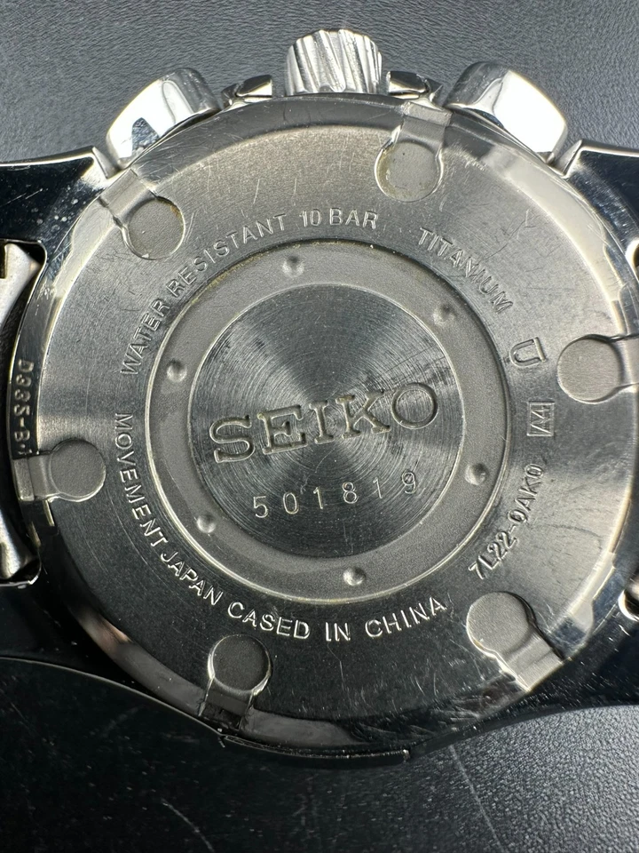 Мужской хронограф Seiko Arctura кинетический титановый черный циферблат дата 41,5 мм 7L22-0AK0 - Изображение 4 из 4
