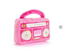 FAO Schwarz Retro Boombox Pink Rock  Glam Plush Toy Accent Throw Pillow NEW 
