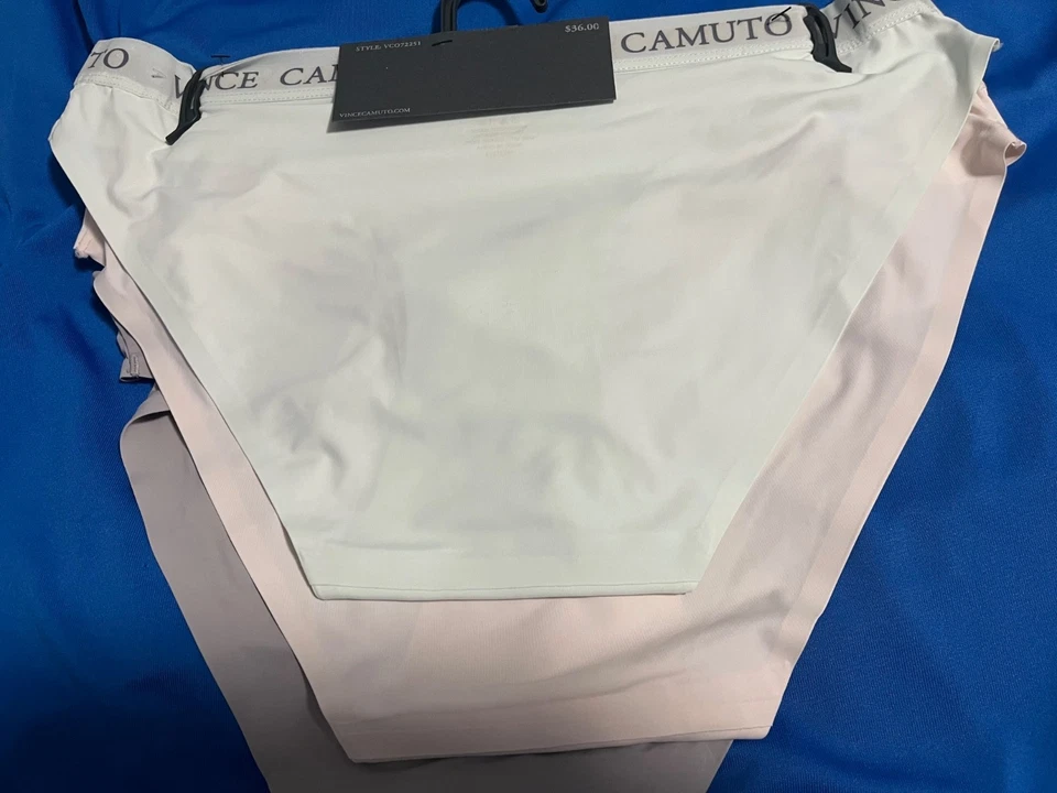 NWT 3 Pack L Vince Camuto Bikini Panties Gray, White, Pink - Image 3 of 4