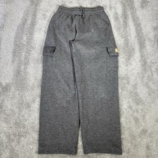 Nike 3Brand Sweatpants Youth Boys M Gray Fleece Cargo Straight Open Hem Baggy