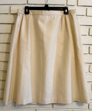 Vintage Talbots Woman 100 Pure New Wool Ivory A-line Skirt Size 18W USA