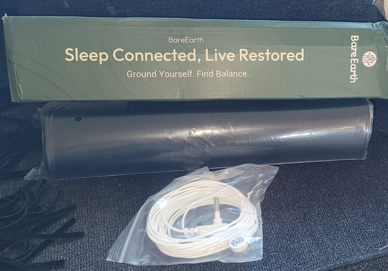 BareEarth Grounding Mat Sheet Earthing Kit w/ Cord, Black Grounding Sheet