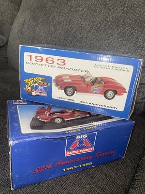Factory Sealed -63 Corvette Roadster Diecast Big A 35th An. Limited WITH Display