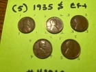 (5) 1935 S Lincoln Wheat Cent Penny -- VF EF  Buyer grade #429ABC