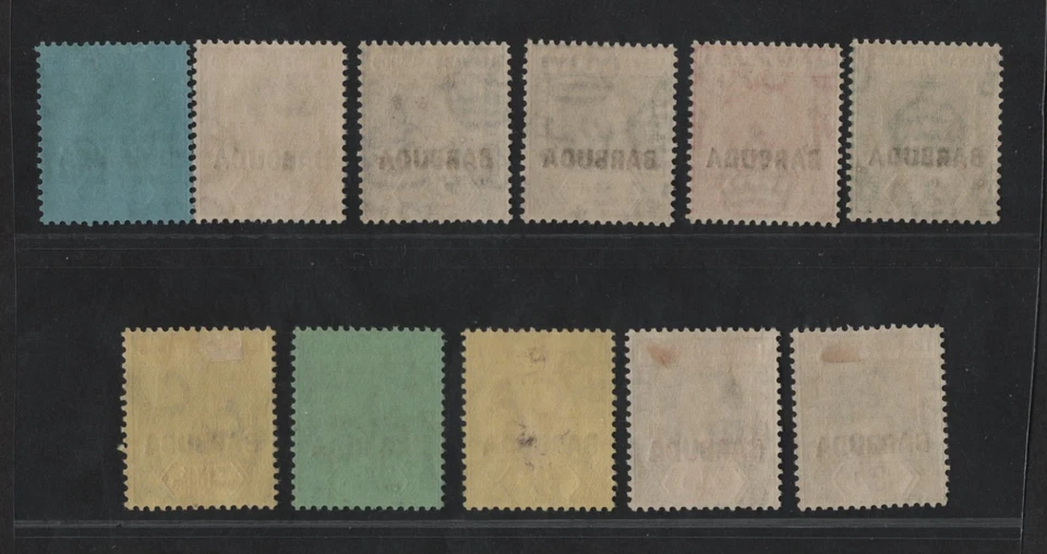 JUEGO COMPLETO DE CAMPO BARBADOS 1922 KING GEORGE V SCOTT #1-11, S.G. #1-11 MH Foto 2 de 2