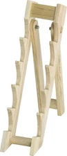 Countertop Display Stand Holds Five Knives Light-Brown Wood About 10.13" Height