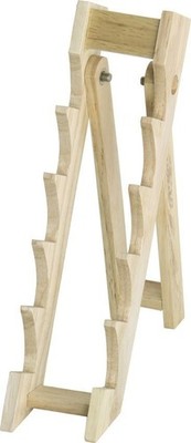 Countertop Display Stand Holds Five Knives Light-Brown Wood About 10.13'' Height