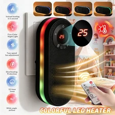 1000W Instant Heat Plug in Space Heater Adjustable Thermostat & Quiet Operation