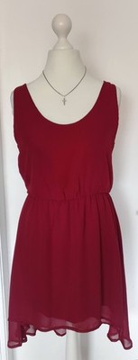 Kleid Tüllkleid Clockhouse rot dunkelrot Tüll Größe L evtl. M knielang 