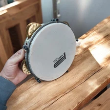 Daff Riq Tambourine Professional Arabic Frame Drum with Brass Jingles Clear Tone