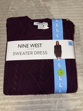 NWT Nine West Women’s Large Purple Sweater Dress