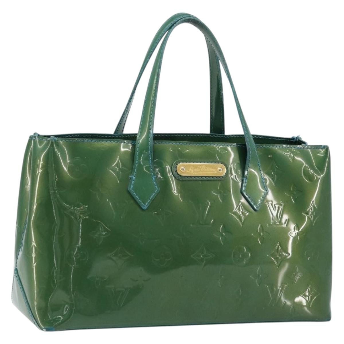 LOUIS VUITTON Vernis Wilshire PM Hand Bag Blue galatic M93646 LV