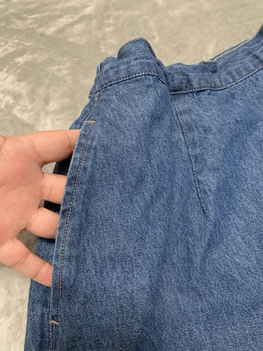 Rhythm Blue Jean Skirt Womens 8 Button Fold Over Denim Western Church Pockets - Picture 3 of 10