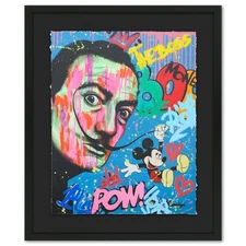 Nastya Rovenskaya- Original Mixed Media on Deckle Edge Paper "Playing His Mustac