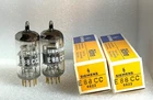2 NOS tubes  E88CC 6922  Siemens Munich 1964  "A4 8K" matched pair Lot09 066
