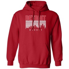Detroit Inspired City Graphic - Hockey Fans Tribute Unisex Hooded Sweatshirt